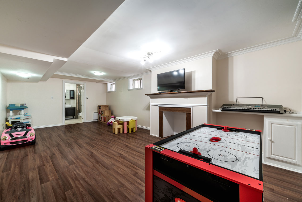 Basement playroom recessed lighting installation by B-Line Electric LLC in Prineville