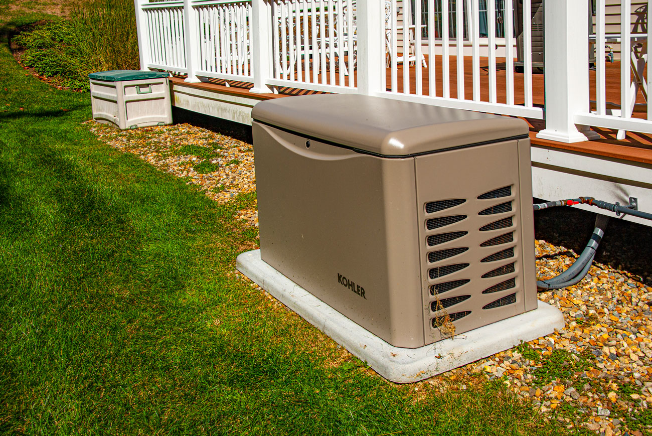 Whole-home generator installation with concrete pad and electrical hookup by B-Line Electric LLC